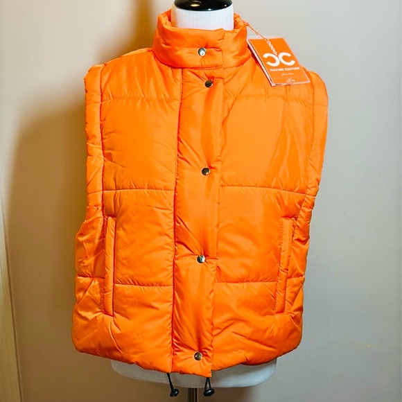 Culture Couture Women's Jacket Down Orange Weather Proof Insulated Puff Vest S - Picture 1 of 10